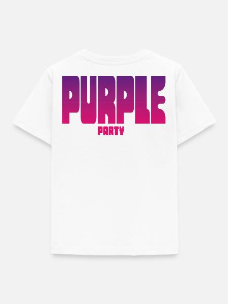 Purple Party Gradient Großbuchstaben - Kinder T-Shirt - Weiß