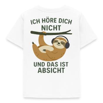 Ich höre dich nicht - Kinder T-Shirt - Weiß - Hinten - AI Model Kid Male (0cm)