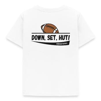 American Football - Down, Set, Hut! - Kinder T-Shirt - Weiß - Hinten - AI Model Kid Male (0cm)