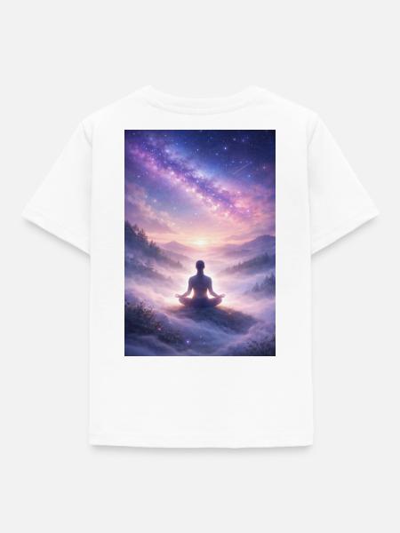 Sternenstille Meditation - Kinder T-Shirt - Weiß