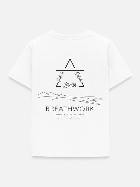 Inhale-Exhale-Breathing - Kinder T-Shirt - Weiß