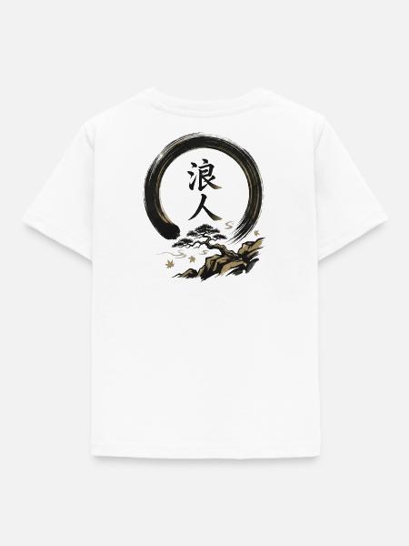 Ronin im Enso-Kreis - Kinder T-Shirt - Weiß