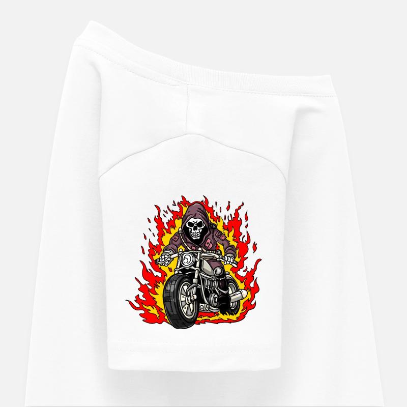 Skelett Motorradfahrer Kinder T-Shirt
