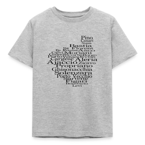 Carte Corse Villes Typographie - T-shirt Enfant