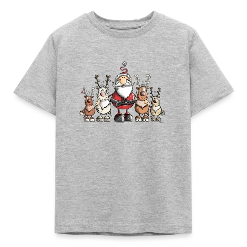 Père Noël entouré de rennes - Scène hivernale - T-shirt Enfant