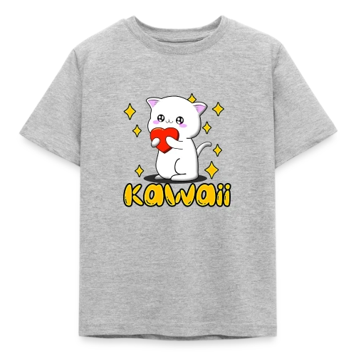 Chat Kawaii Cœur Scintillant - T-shirt Enfant