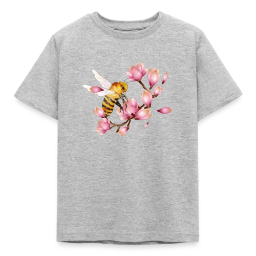 Abeille Volante et Magnolias – Dessin Main Élégant - T-shirt Enfant