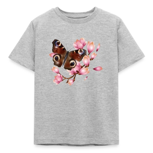 Papillon Paon et Magnolia Rose : Élégance Naturelle - T-shirt Enfant