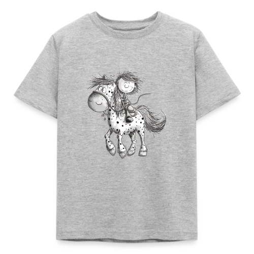 Cheval et cavalier rigolos - Dessin animé - T-shirt Enfant