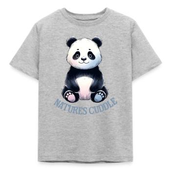 Panda Knuddelmoment - Kinder T-Shirt - Grau meliert - Vorne - AI Model Kid Male (0cm)