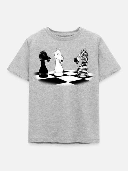 Zebra Ritter - Kinder T-Shirt - Grau meliert