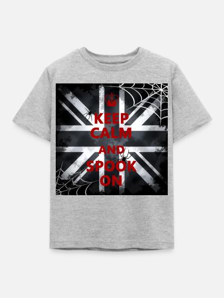Keep Calm Spook Red - Kinder T-Shirt - Grau meliert