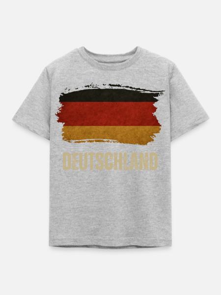 Grunge-Flagge von Deutschland, stolzer deutscher - Kinder T-Shirt - Grau meliert