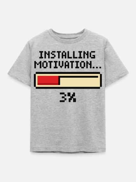 Installation von Motivation Progress - Kinder T-Shirt - Grau meliert