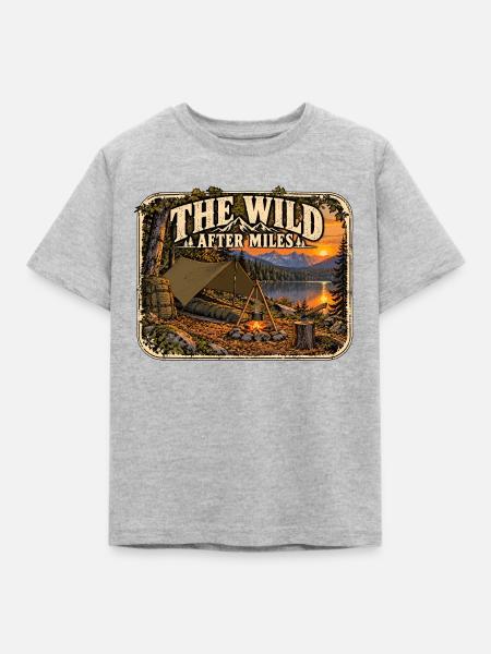 Die Wildnis nach Meilen - Kinder T-Shirt - Grau meliert