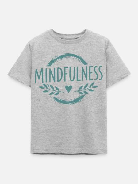 Mindfulness Achtsamkeit Selbstliebe Herzsymbol - Kinder T-Shirt - Grau meliert
