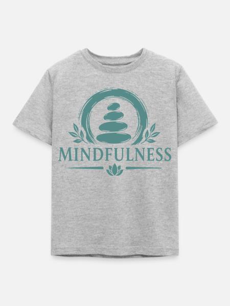 Mindfulness Achtsamkeit Zen Steine Meditation - Kinder T-Shirt - Grau meliert