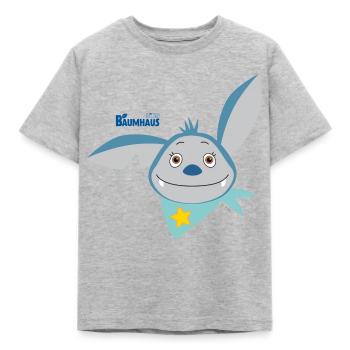 KiKA Treehouse with Fidi Face - Kids' T-Shirt - heather grey - Front - AI Model Kid Male (0cm)