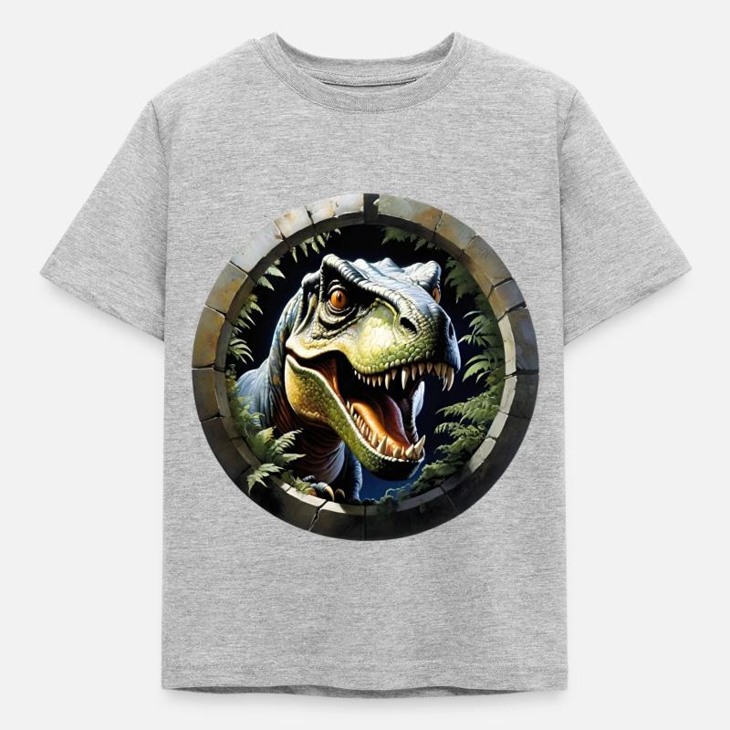 T-Rex - Kinder T-Shirt - Grau meliert