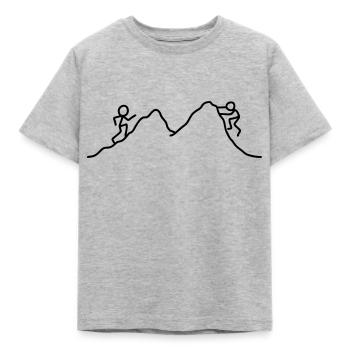 Stick Figure climbers - Kids' T-Shirt - heather grey - Front - AI Model Kid Male (0cm)