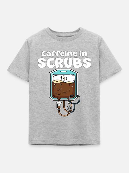 KOFFEIN IN PEELINGS - KRANKENSCHWESTER GESCHENK - Kinder T-Shirt - Grau meliert