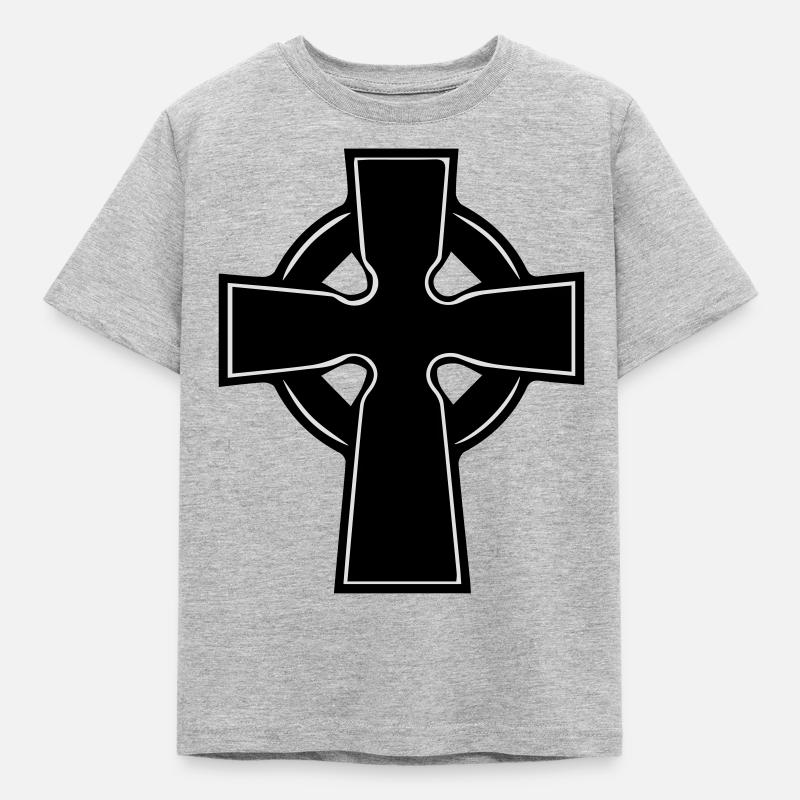 celtic_cross - Kinder T-Shirt - Grau meliert