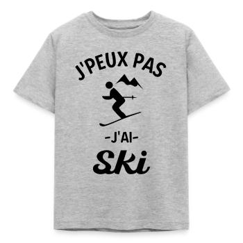 Je peux pas j ai ski - T-shirt Enfant - gris chiné - Devant - AI Model Kid Male (0cm)