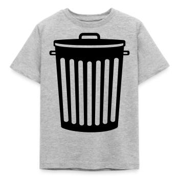 eimer muelleimer muell wegwerfen dreck abfall recy - Kinder T-Shirt - Grau meliert - Vorne - AI Model Kid Male (0cm)