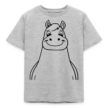 cheval heureux comme illustration vectorielle - T-shirt Enfant - gris chiné - Devant - AI Model Kid Male (0cm)