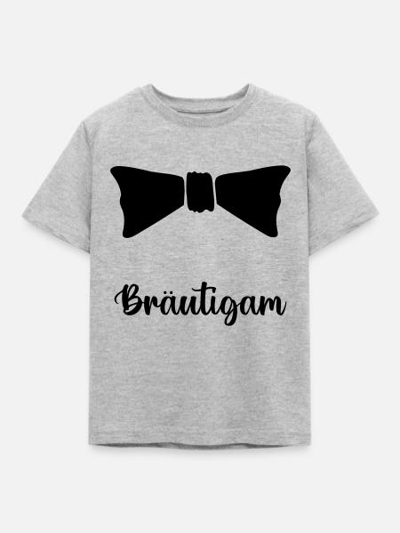 fliege braeutigam - Kinder T-Shirt - Grau meliert