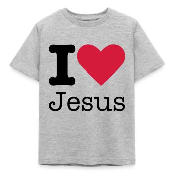 I Love Jesus - Kinder T-Shirt - Grau meliert - Vorne - AI Model Kid Male (0cm)