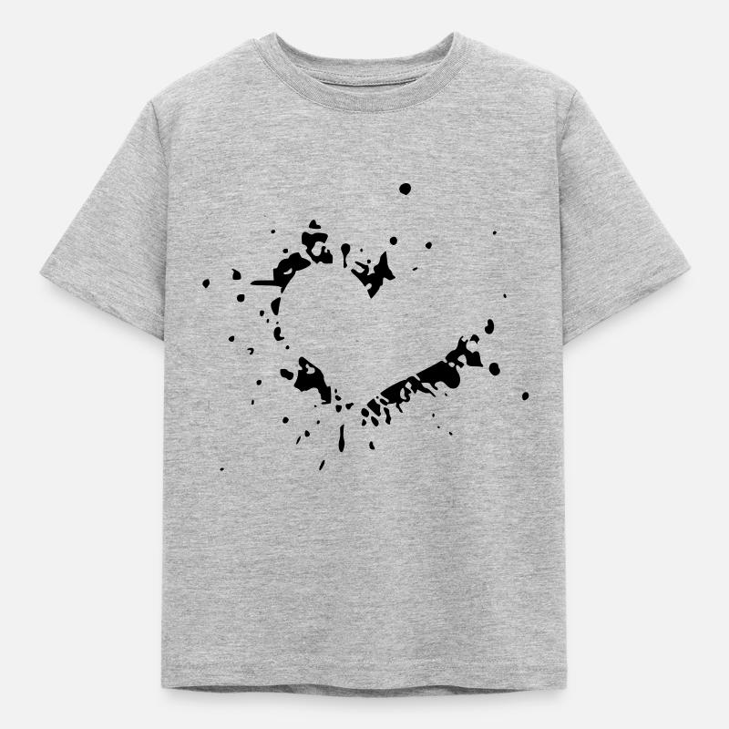 Herz - Kinder T-Shirt - Grau meliert