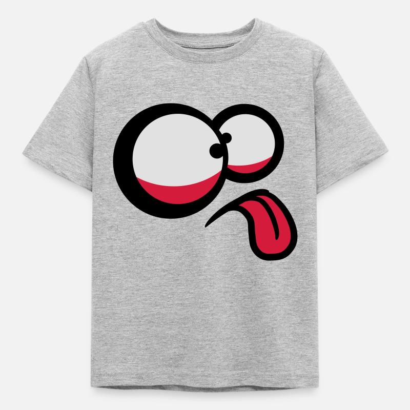 Crazy Comic Face - Kids' T-Shirt - heather grey