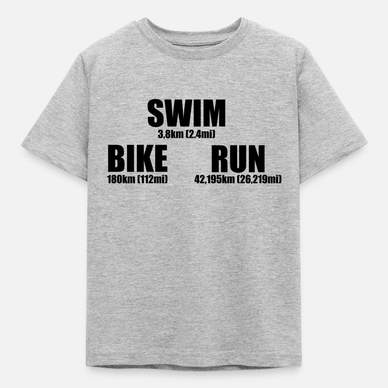 Triathlon Distance - Kinder T-Shirt - Grau meliert