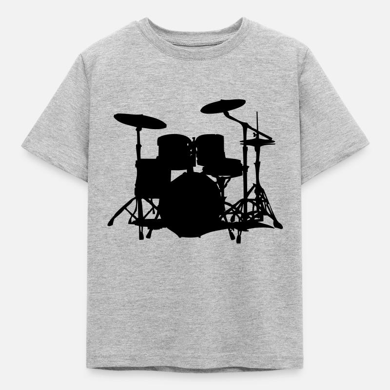 drums - Kinder T-Shirt - Grau meliert