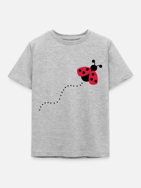 Marienkäfer - Kinder T-Shirt - Grau meliert