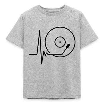 music_pulse_1c - Kinder T-Shirt - Grau meliert - Vorne - AI Model Kid Male (0cm)