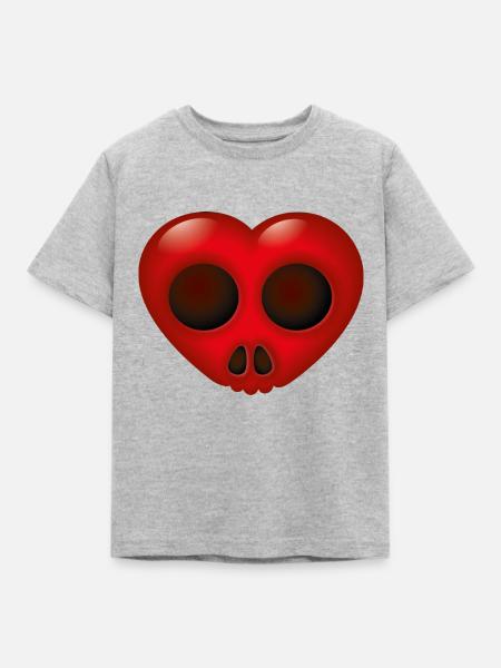 Smiley Heart Skill - Kinder T-Shirt - Grau meliert