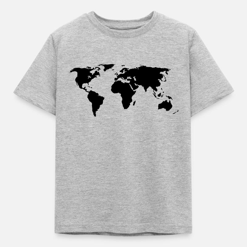 World Map - Kids' T-Shirt - heather grey