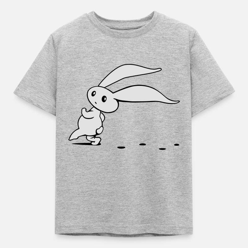 süsser Comic Oster Hase schleicht herum - Kinder T-Shirt - Grau meliert
