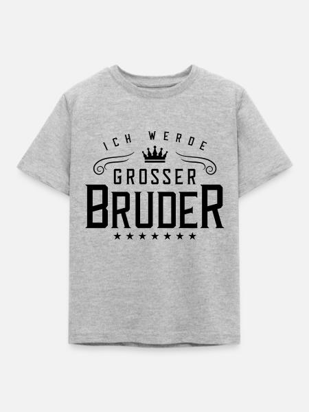 ich werde grosser bruder - Kinder T-Shirt - Grau meliert