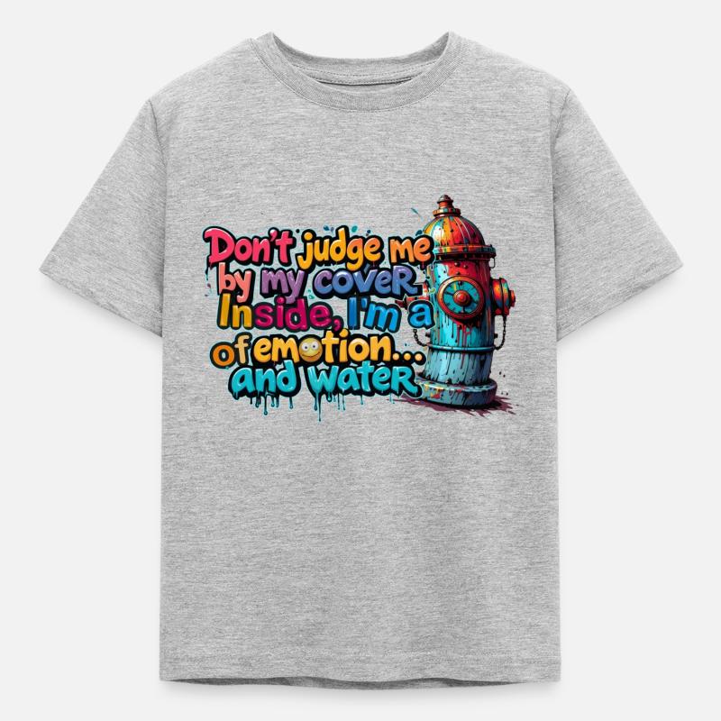Je suis une source d’émotion et d’eau - Børne-T-shirt - grå meleret