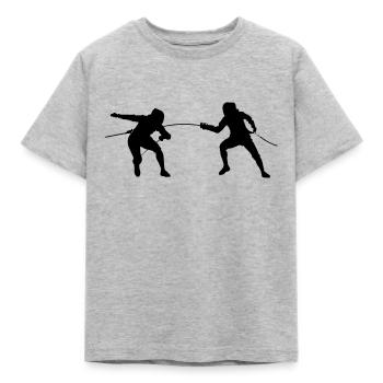 Fechten Fechten - Kinder T-Shirt - Grau meliert - Vorne - AI Model Kid Male (0cm)