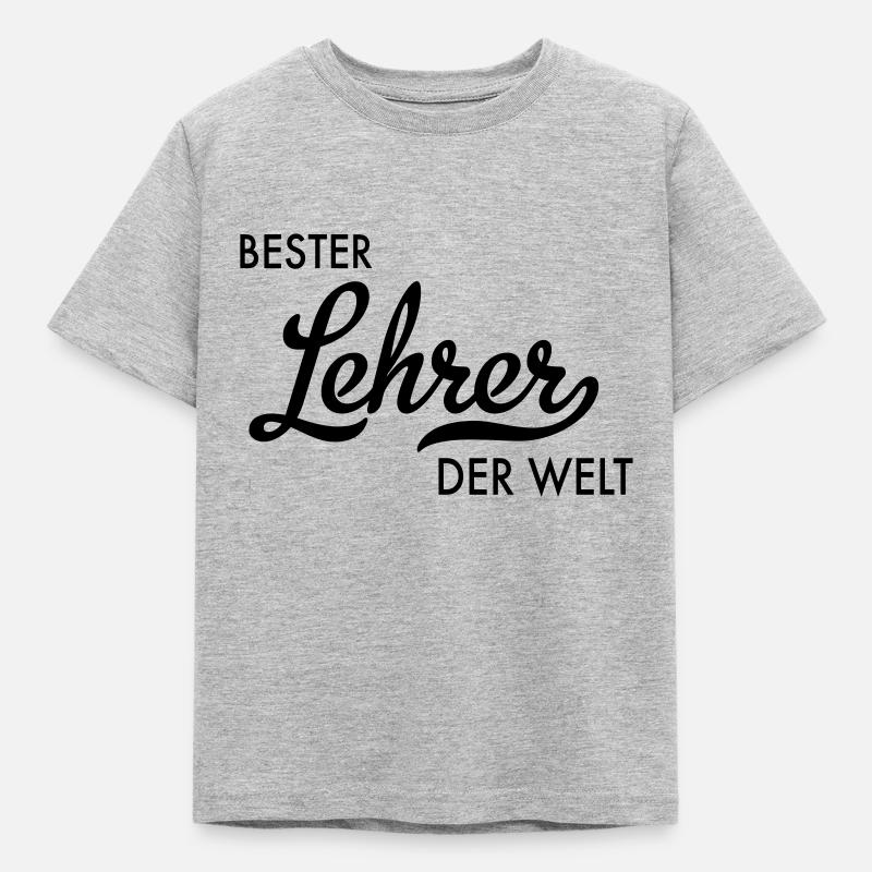 Bester Lehrer der Welt - Kinder T-Shirt - Grau meliert