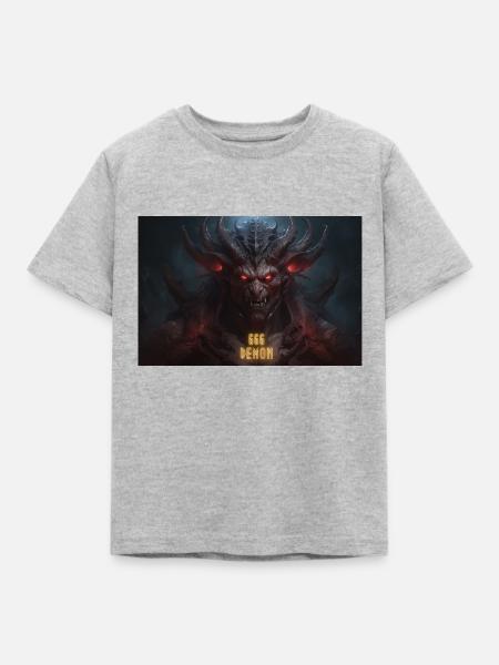 Dämon - Kinder T-Shirt - Grau meliert