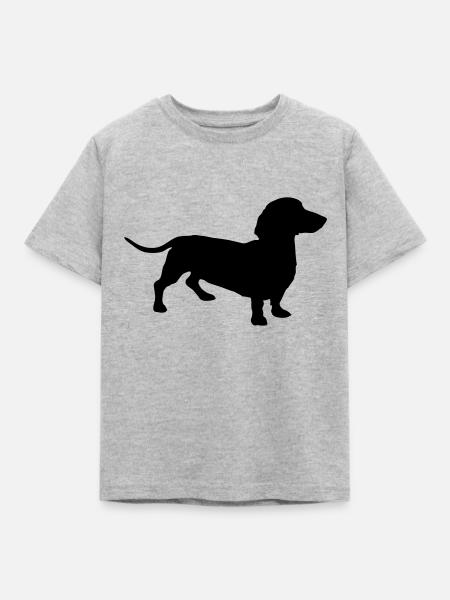 Dackel - Kinder T-Shirt - Grau meliert