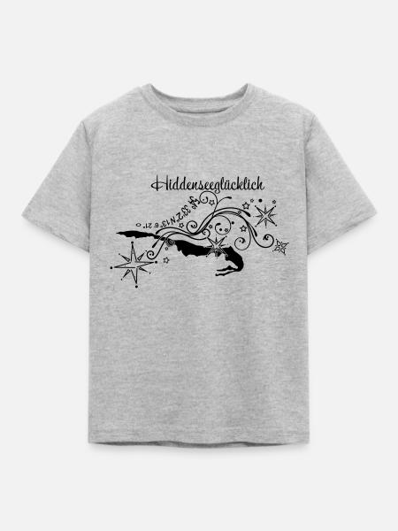 Hiddenseeglücklich logo - Kinder T-Shirt - Grau meliert