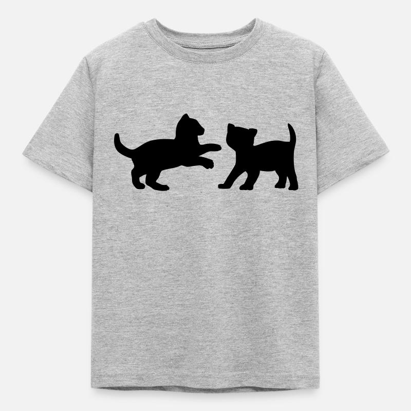 Zwei Kätzchen, die - Kinder T-Shirt - Grau meliert