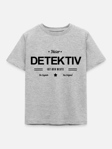 Bester Detektiv - Kinder T-Shirt - Grau meliert