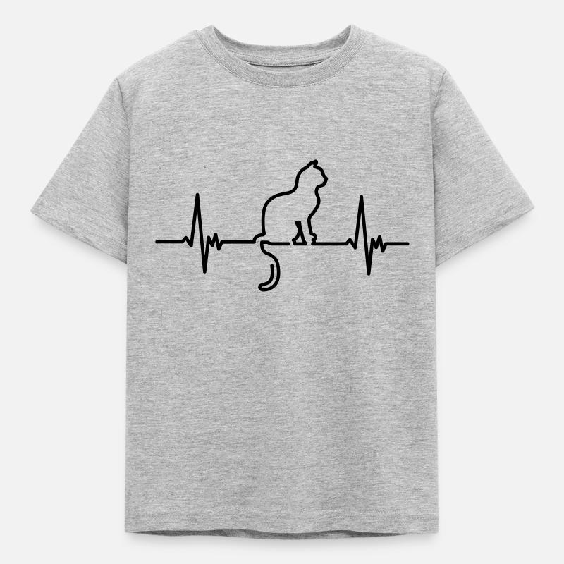 cat - Kinder T-Shirt - Grau meliert